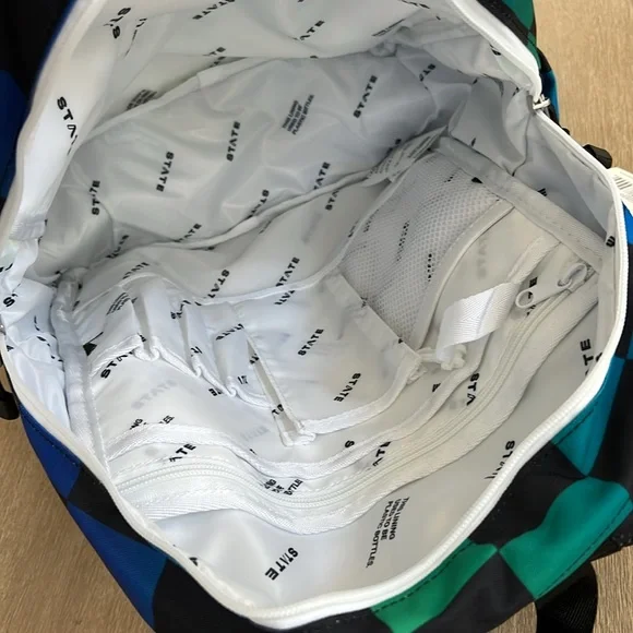 New State Bags Kane Kids Travel Backpack Blue Checkerboard Boy - Picture 9 of 11